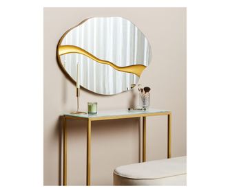 Oglindă de perete POIVRES 90 cm 60 cm Auriu