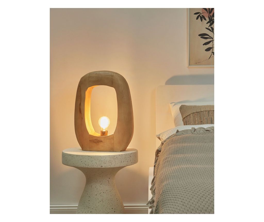 AJAY Table Lamp Mango Wood Light Brown