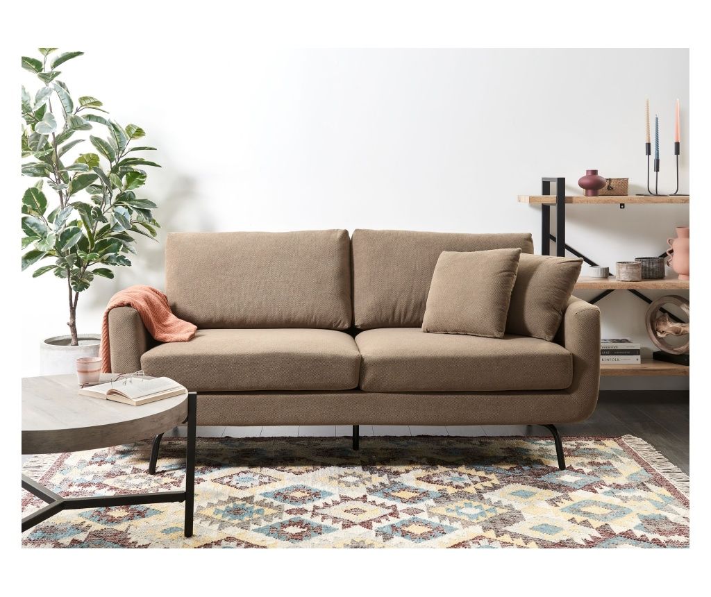 VESALA 3-Seater Sofa Light Brown