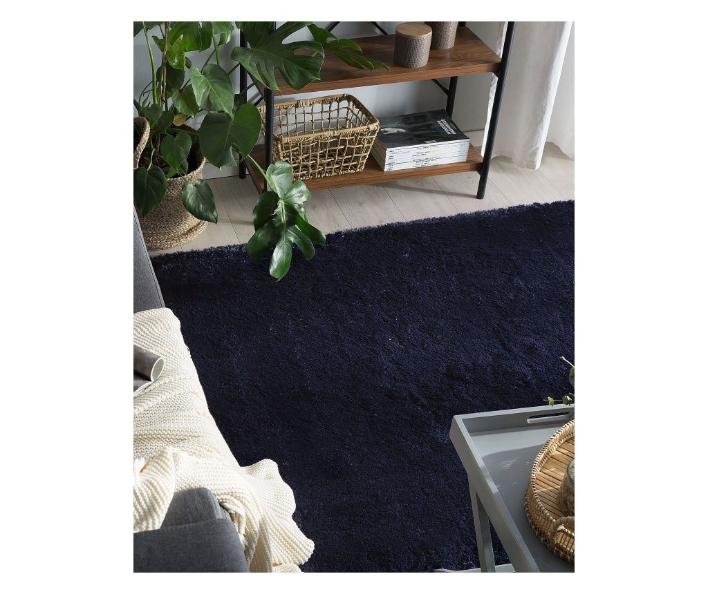 Shaggy Rug EVREN Dark Blue 140 x 200 cm