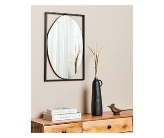 Oglindă de perete NIBELLE 40 cm 60 cm Metal Negru