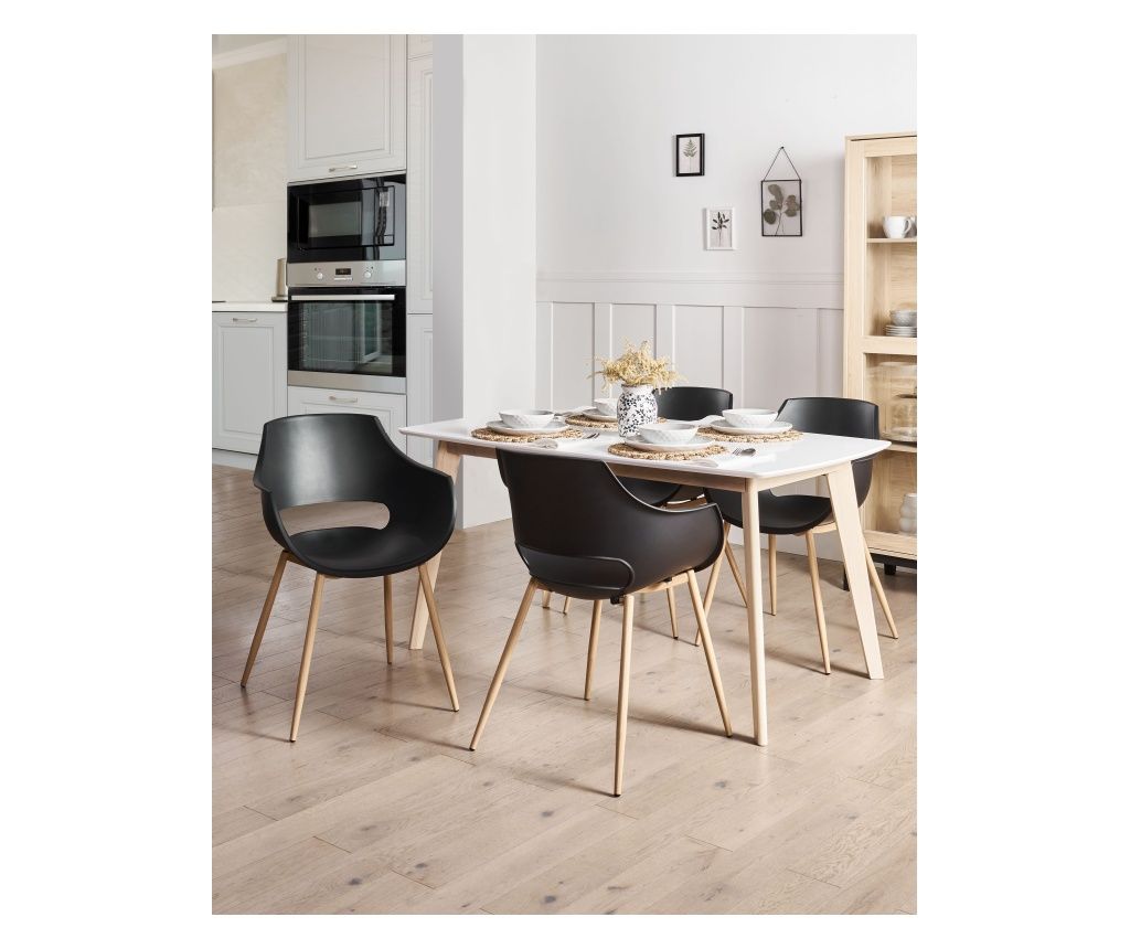 Set de 4 scaune dining MILLERS Negru