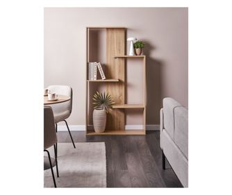 Bibliotecă cu 3 rafturi KAHNTAH 163 cm Maro deschis