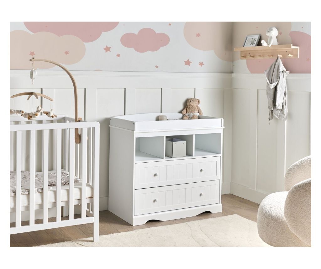 VIRDEN White Changing Table Dresser