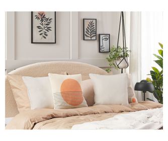 Set de 2 perne decorative HELIOTROPE 45 x 45 cm Alb Culoare solidă