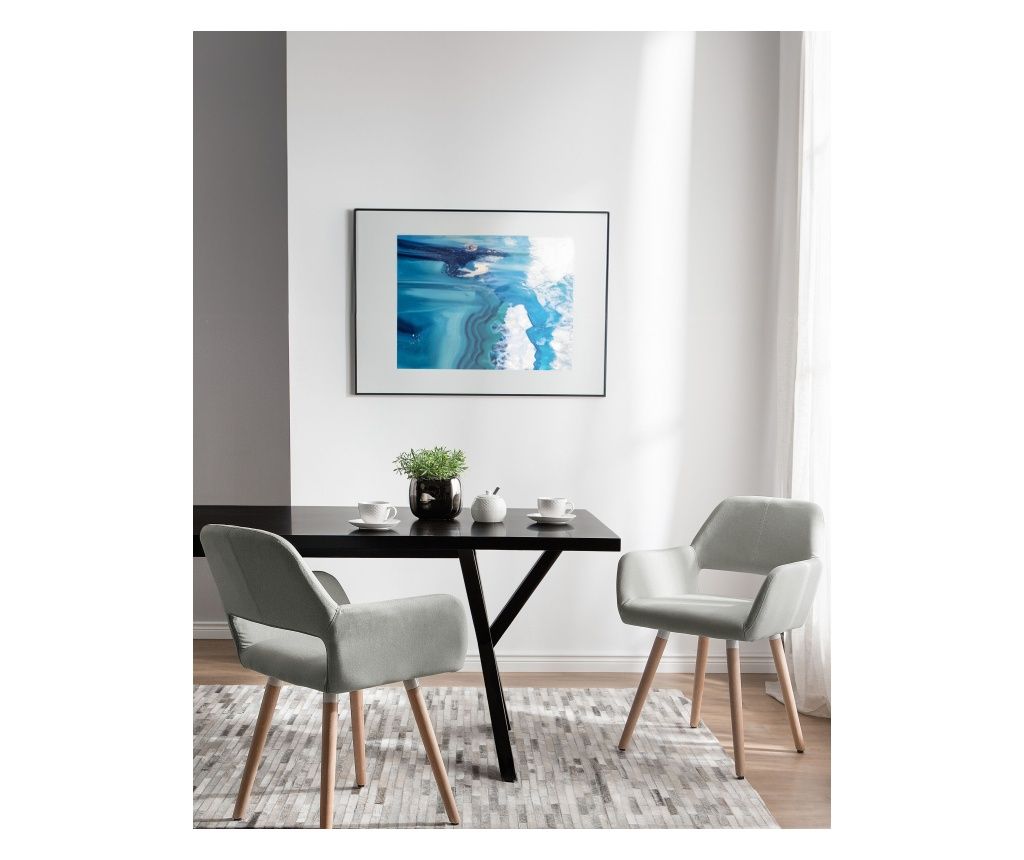 Set of 2 CHICAGO Dining Chairs - Light Grey