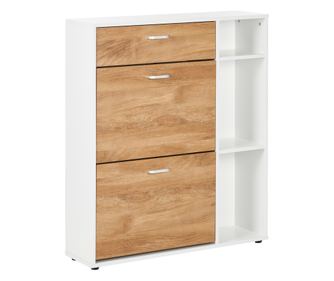 Dulap pentru pantofi MACKAY Maro deschis/Alb