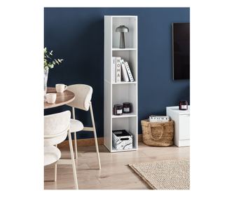 Bibliotecă cu 4 rafturi WINNIPEG 143 cm Alb