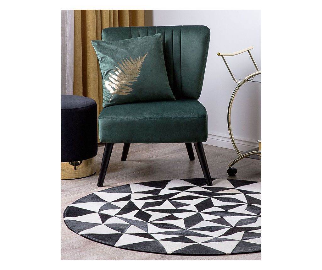 Covor TURGUTLU Negru ø 140 cm Piele naturală