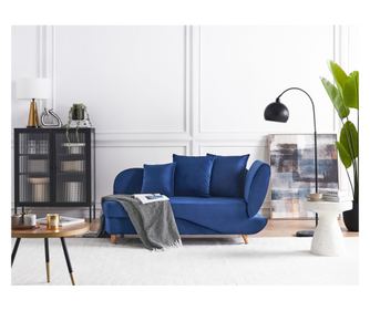 Șezlong dreapta MERI Catifea Bleumarin cu depozitare