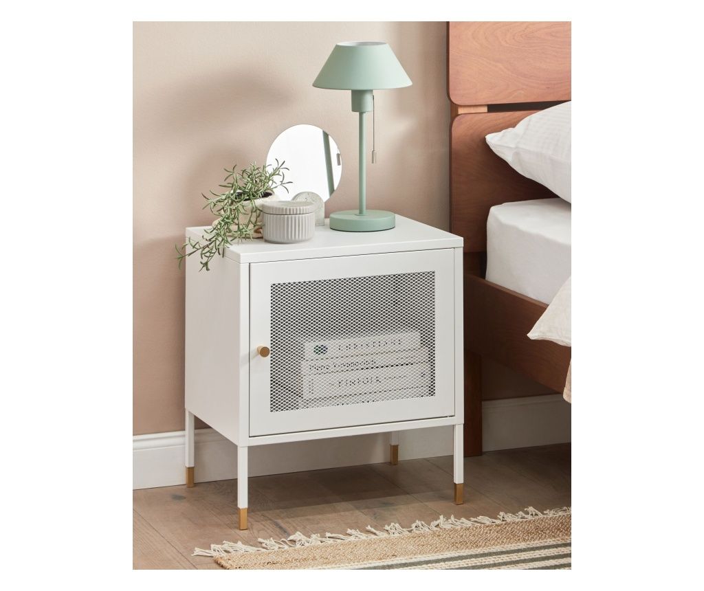 OSSETT White Metal Nightstand