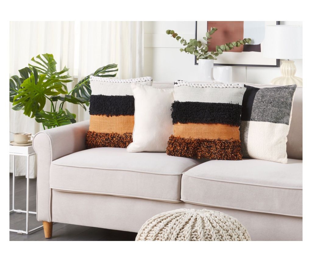 Pernă decorativă MIHALGAZI Bumbac 45 x 45 cm Multicolor Cu dungi