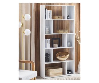 Bibliotecă cu 5 rafturi ORILLA 174 cm Alb