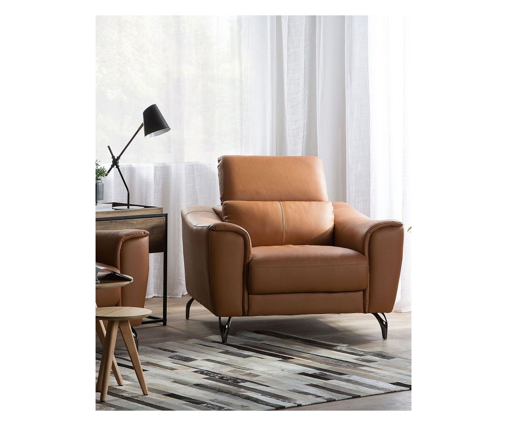 Fotoliu NARWIK Piele naturală Maro