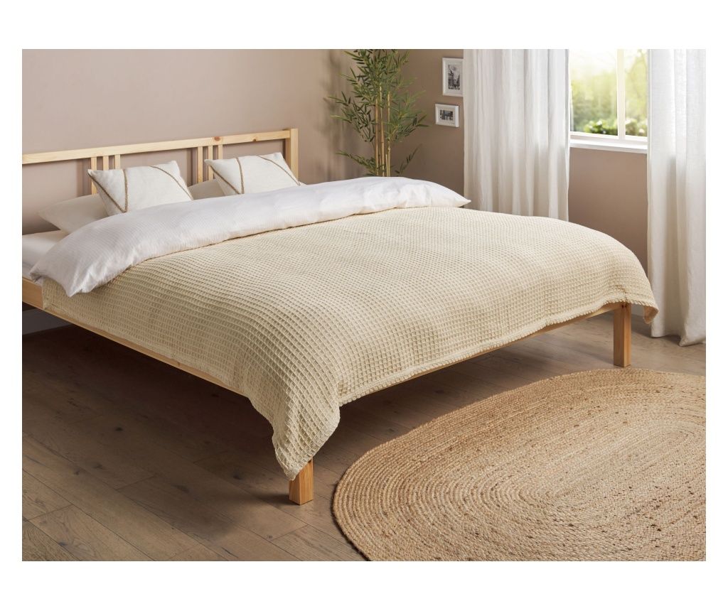 CHAGYL Beige Cotton Bedspread 150 x 200 cm