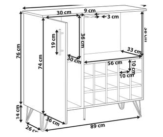 Dulap pentru vinuri ELISTON Maro deschis