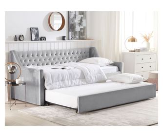 Pat extensibil Catifea MONTARGIS 90 x 200 cm Gri deschis