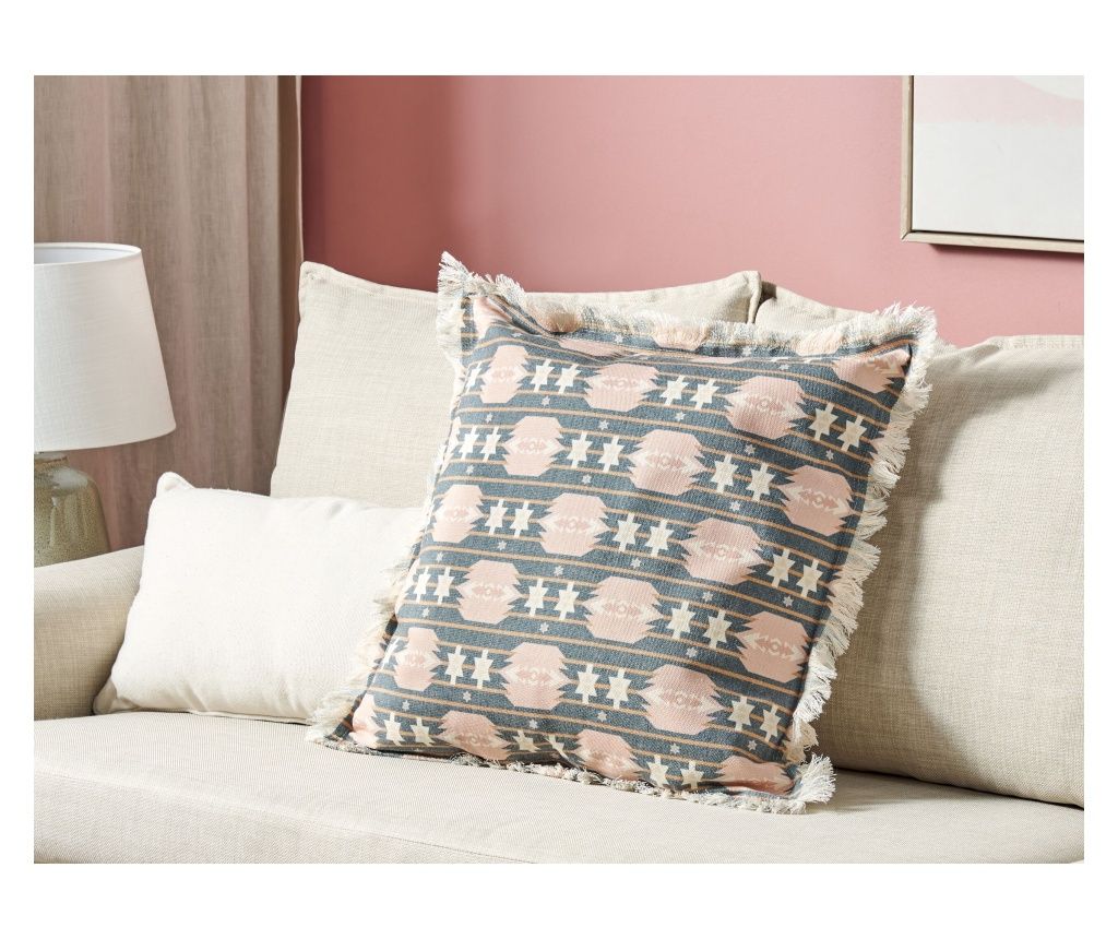 DIANTHUS Decorative Pillow 60 x 60 cm Multicolor Geometric Print