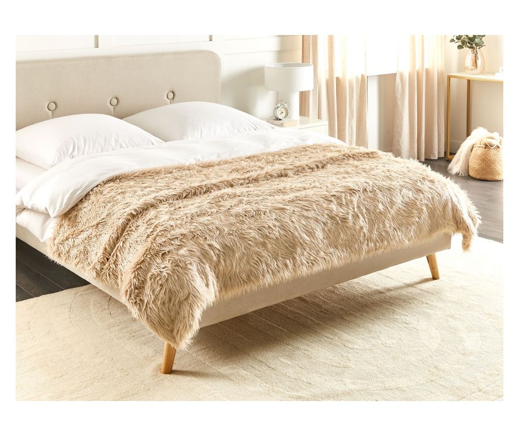 DELICE Bedspread 200 x 220 cm Light Brown