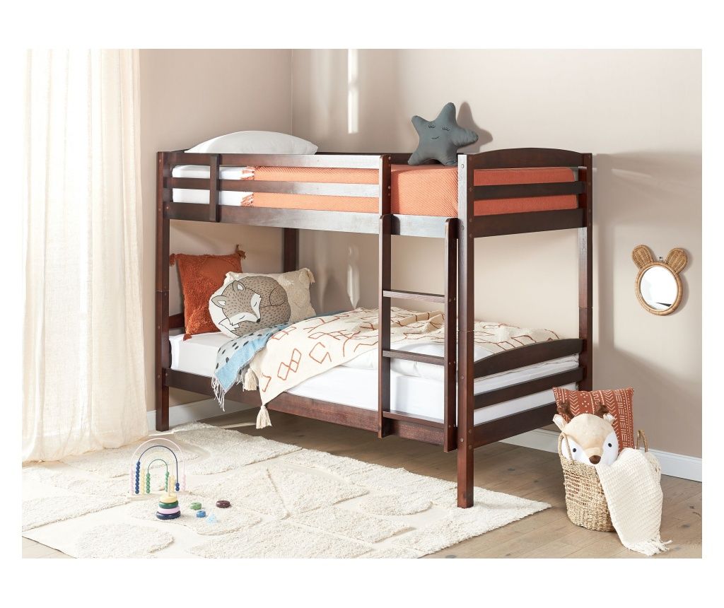 Pat supraetajat Lemn de pin REGAT 90 x 200 cm Maro închis