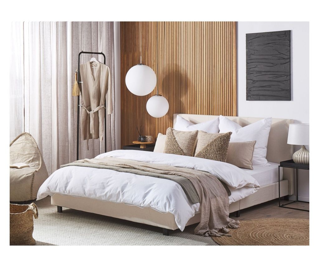 ALBI Slatted Bed 160 x 200 cm Beige