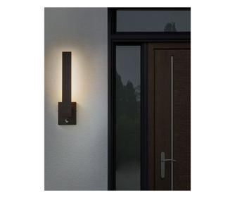 Aplică cu LED de exterior TUMMEL Cu senzor de mișcare Negru