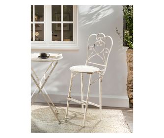 Set de 2 scaune de bar pentru exterior TRIESTE Pliabil Metal Bej deschis