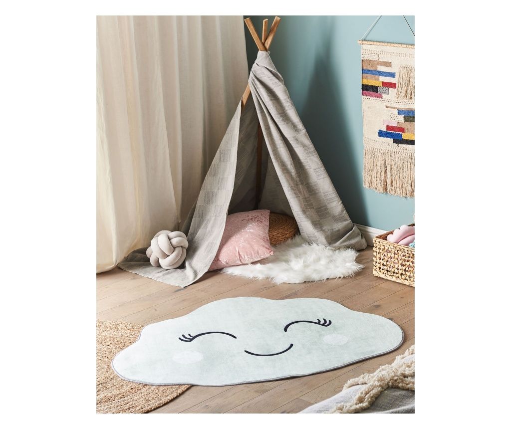 CUMULUS Kids Rug, Mint Green, 90 x 120 cm