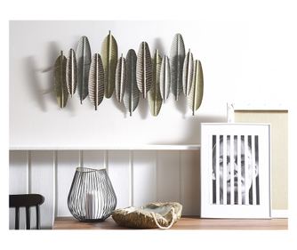 Decorațiune de perete Pană ANTIMONY Metal 37 cm Argintiu