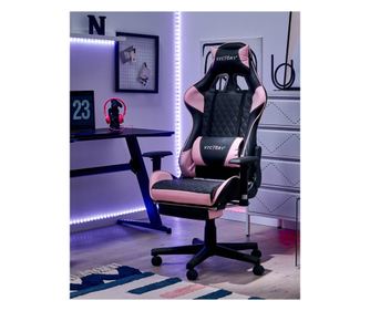 Scaun gaming VICTORY Piele ecologică Roz