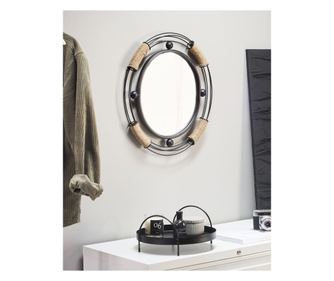 Oglindă de perete MOULINS 50 cm 55 cm Metal Negru