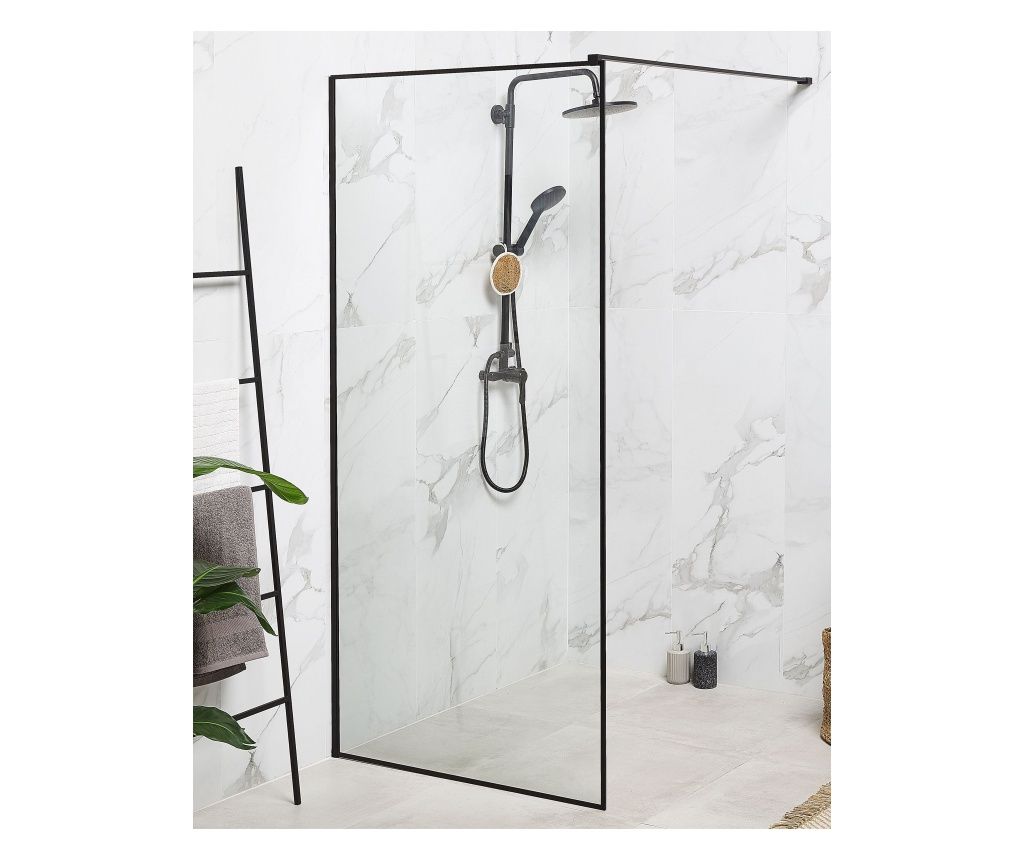 WASPAM II Shower Cabin Screen 100 x 190 cm Black