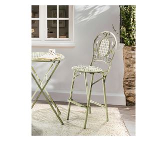 Set de 2 scaune de bar pentru exterior BIVIO Pliabil Metal Verde deschis