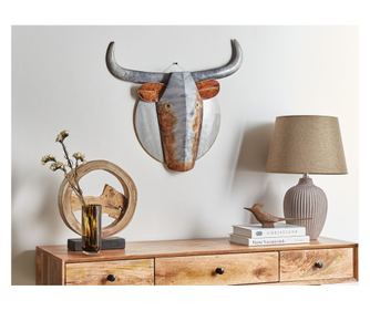 Decorațiune de perete Taur ERBIUM Metal 41 cm Gri