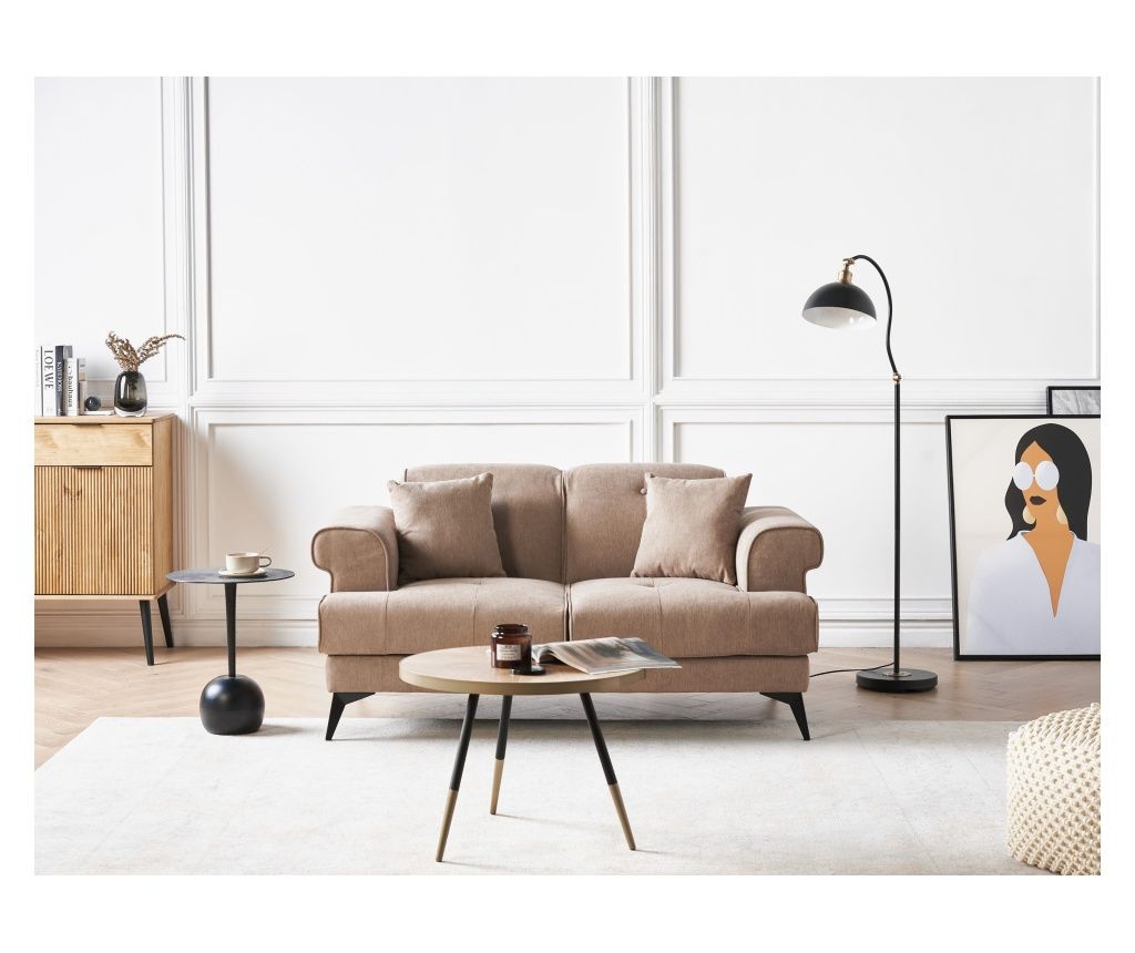 SKIVE Light Brown 2-Seater Sofa