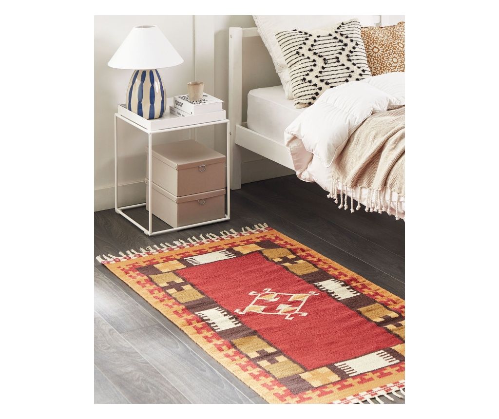 Covor PARAKAR Multicolor 80 x 150 cm Bumbac Kilim