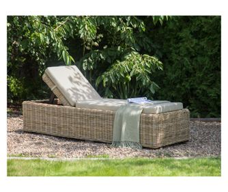 Șezlong cu pernă PALESE Reclinabil Ratan Natural