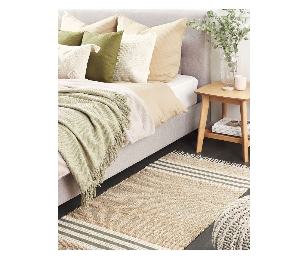 MIRZA Grey Jute Rug 80 x 150 cm