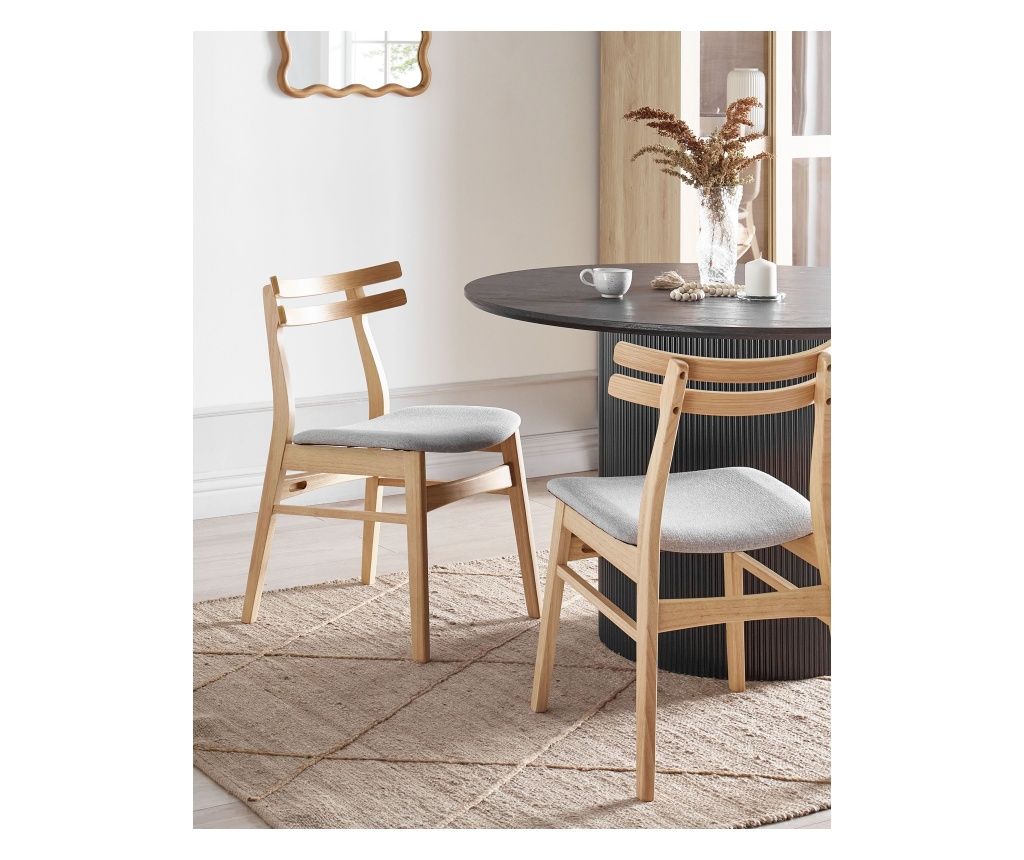 CYNTHIANA Dining Chairs Set of 2 Light Grey Wood