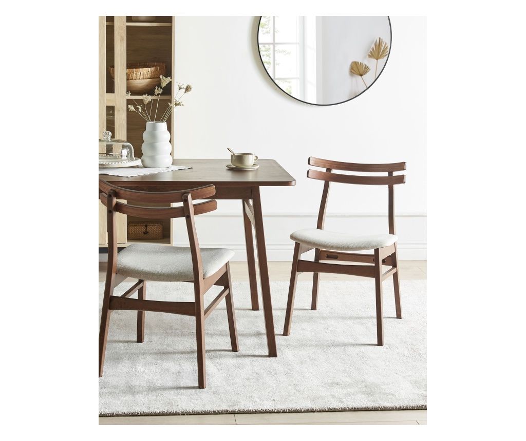 Set of 2 CYNTHIANA Dining Chairs, Wood, Light Beige