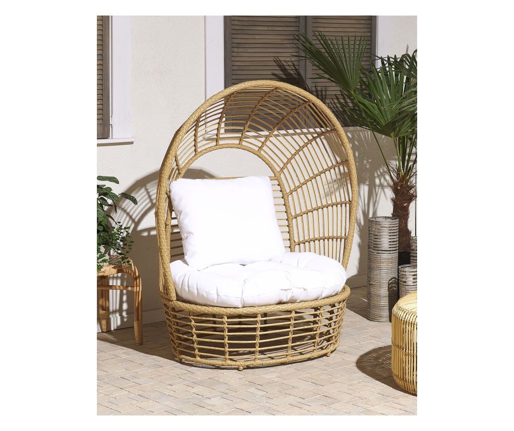 LIDO Beige Rattan Garden Armchair