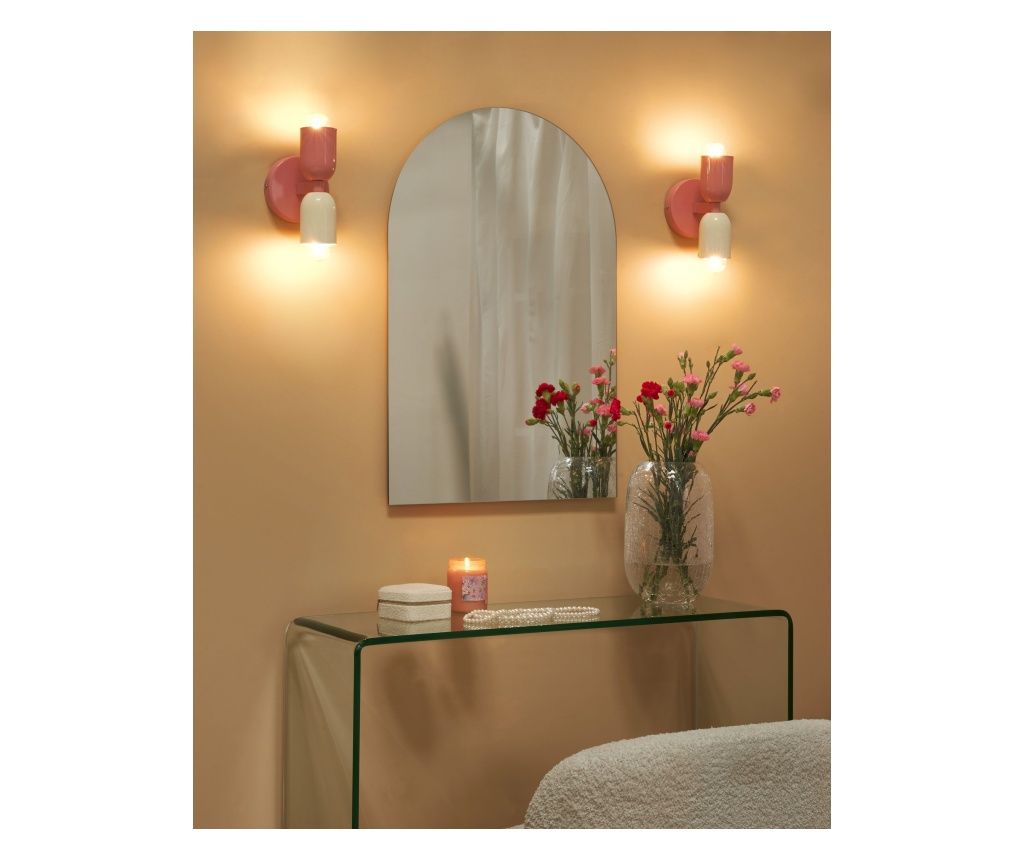 Set of 2 TOPI Metal Pastel Pink Sconces