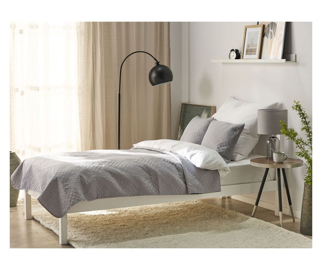 ALAMUT Bedspread with Cushions 140 x 210 cm Grey