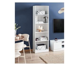 Bibliotecă cu 5 rafturi WINNIPEG 174 cm Alb