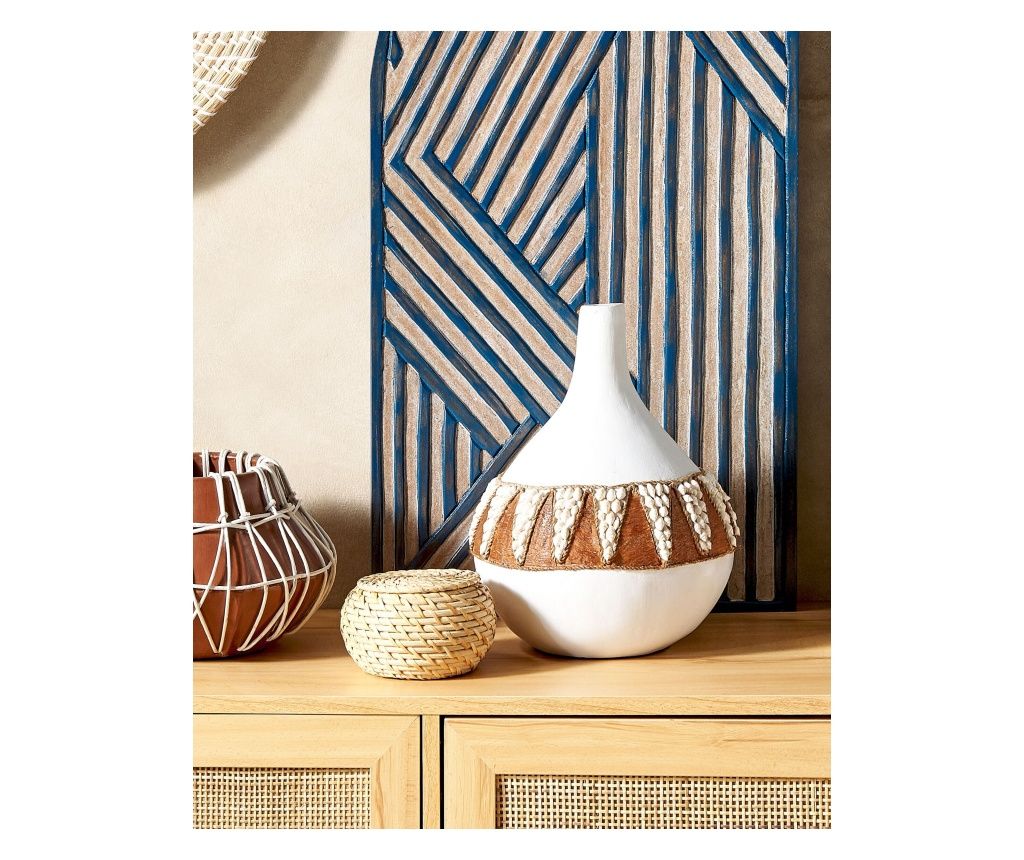 Vază decorativă SIMPANG Ceramică 33 cm Alb