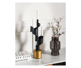 Suport de lumânări AMILLY Metal 51 cm Negru