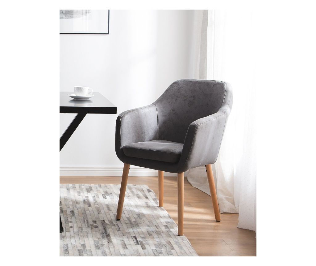 YORKVILLE Dining Chair Faux Leather Grey