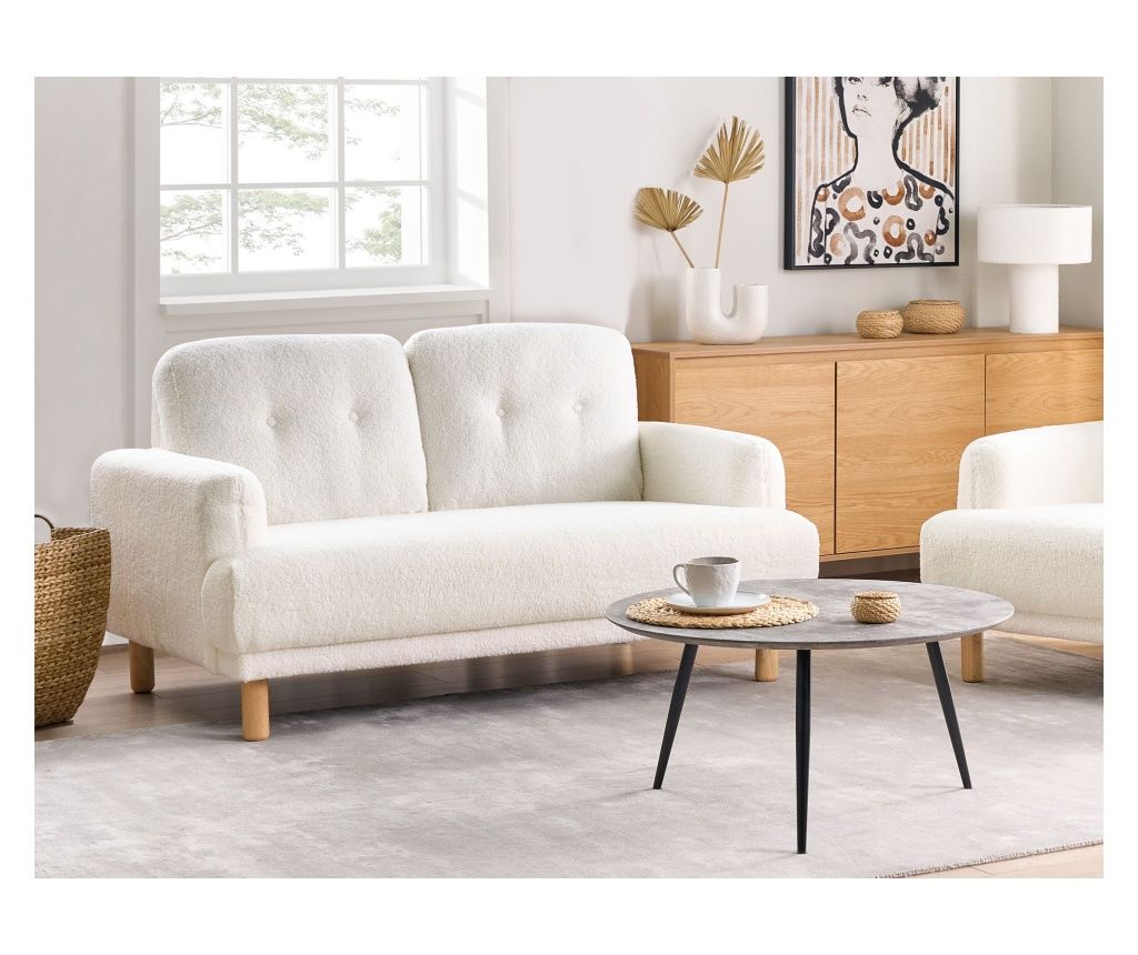 2-Seater Sofa TUVE Boucle White