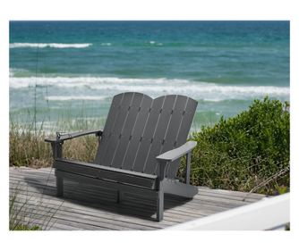 Bancă de grădină ADIRONDACK 125 cm Gri închis