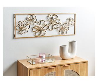 Decorațiune de perete Floare CERIUM Metal 31 cm Auriu